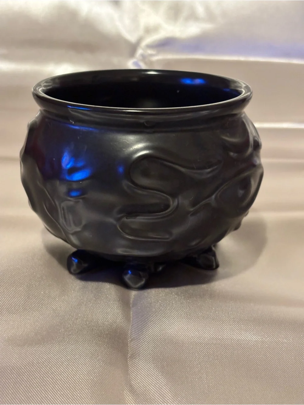 Black Cauldron Ceramic Mug. Halloween. Embossed.